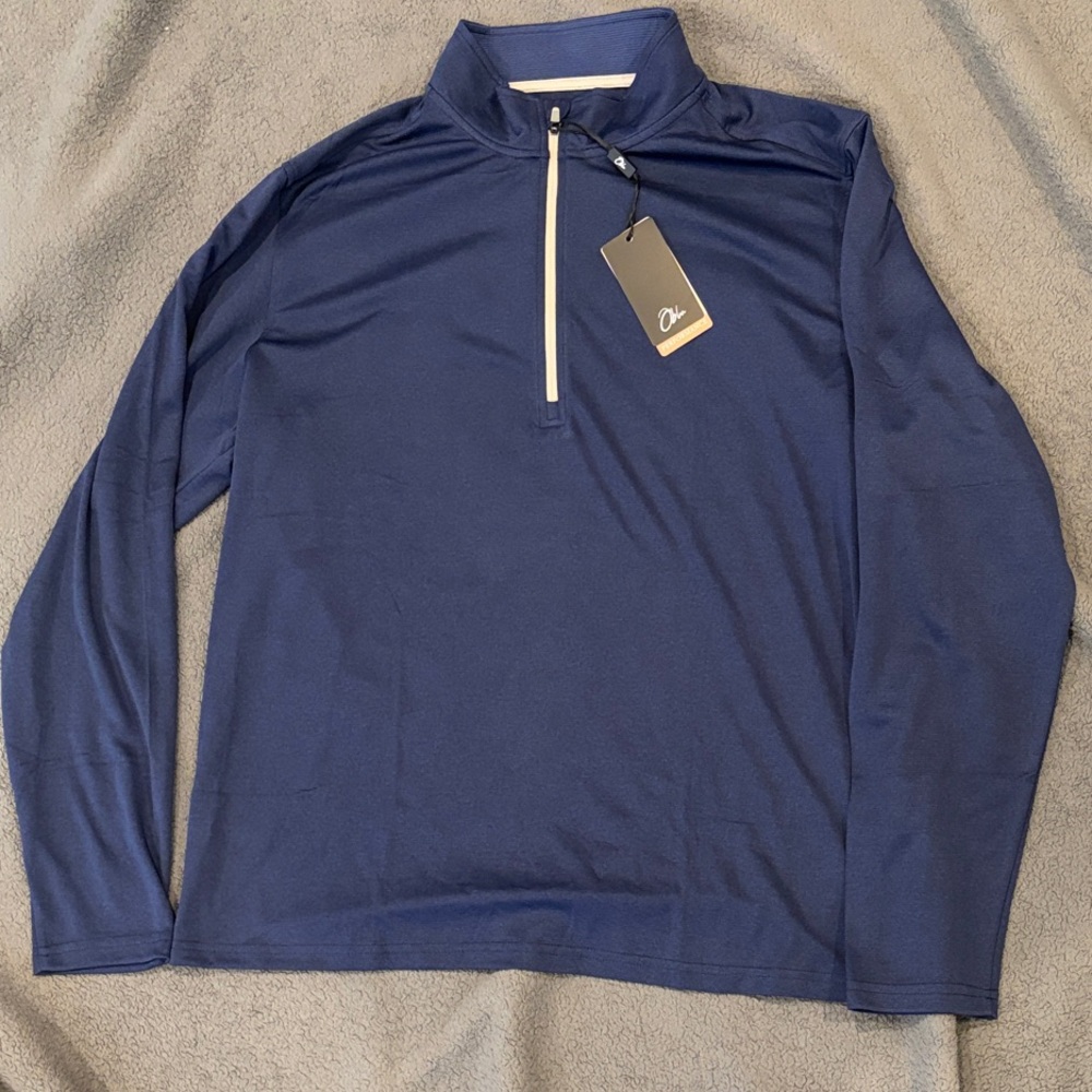 Navy Quarter-Zip Performance Golf Long Sleeve Shirt